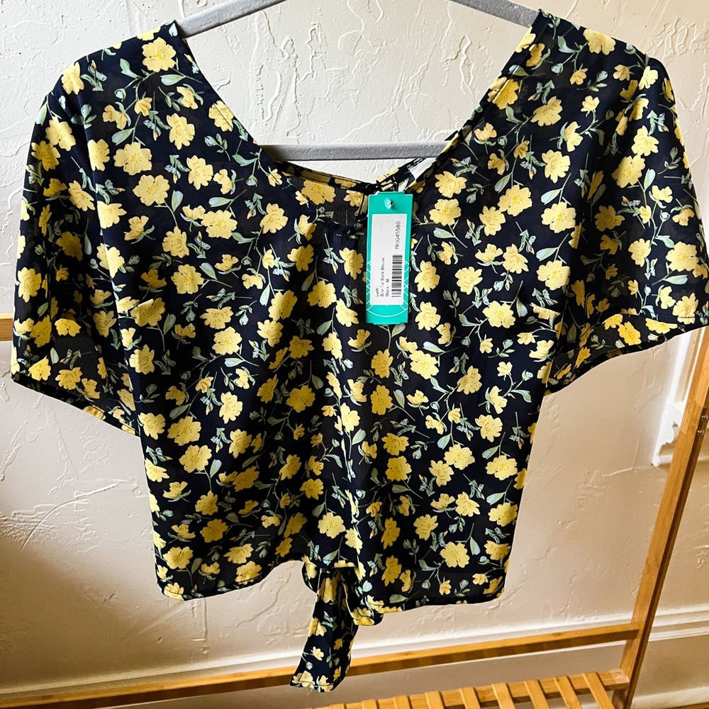 Lush Back Tie Blouse